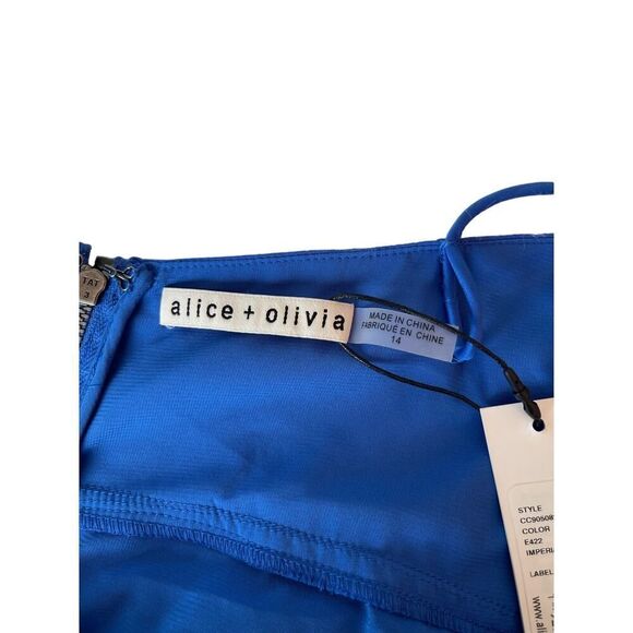 Alice & Olivia Asymmetrical Dress in Jewel Blue Size 14 - Picture 7 of 7